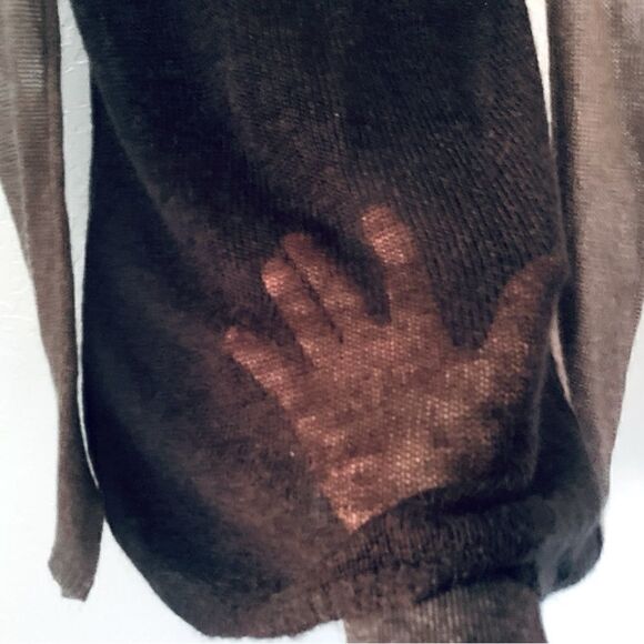 Granoe Gray & Black Sheer Knit Tunic Sweater Size XS - Picture 3 of 4